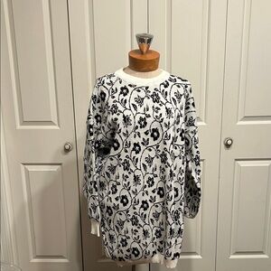 Black and White Floral Sweater